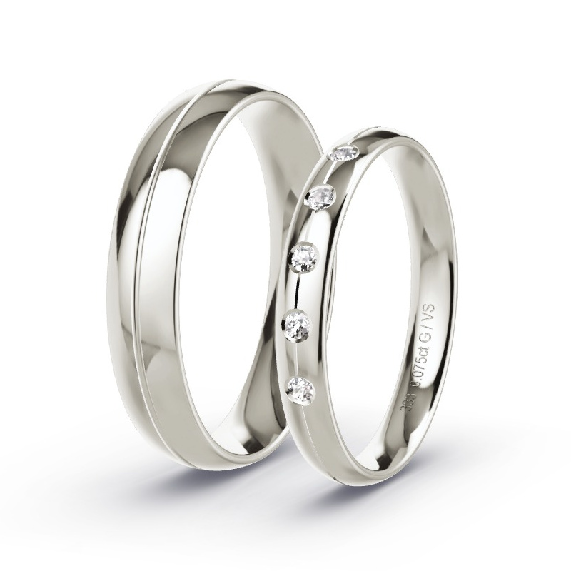 Trauringe Graugold - 0.075 ct. Diamanten - Modell N°1750 Trauringe Graugold - 0.075 ct. Diamanten - Modell N°1750