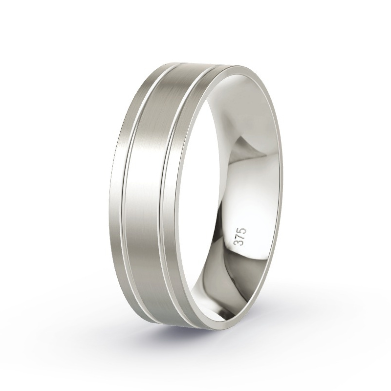 Wedding Ring 9ct Grey Gold - Model N°2162