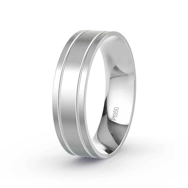 Wedding Ring 950/- Platinum - Model N°2162