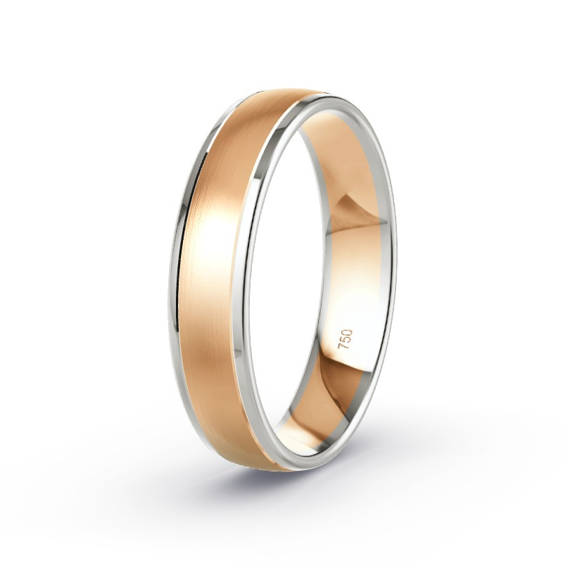 Wedding Ring 14ct Apricot Gold/Grey Gold - Model N°2165