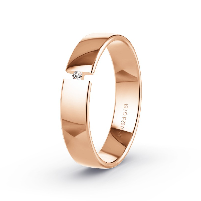 Trauring Rotgold - 0.02 ct. Diamanten - Modell N°2172