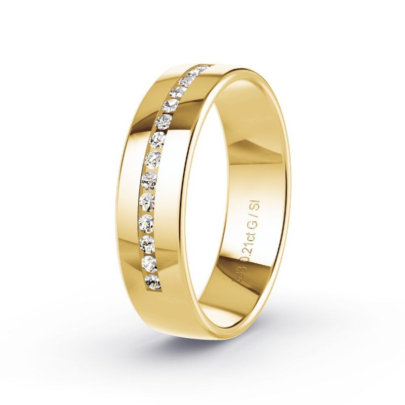 Trauring Gelbgold - 0.21 ct. Diamanten - Modell N°2174