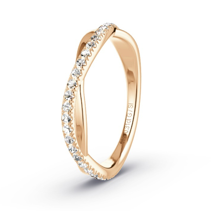 Women's ring 14ct Apricot Gold - 0.31ct Diamonds - Model N°4116