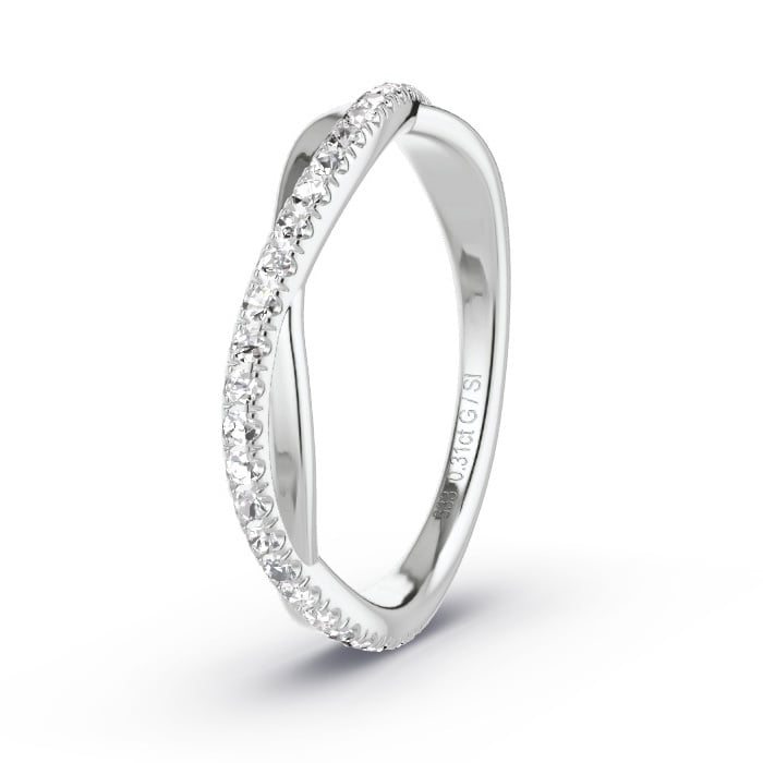 Memoire-Ring Weissgold 333 - 0.31 ct. Diamanten - Modell N°4116