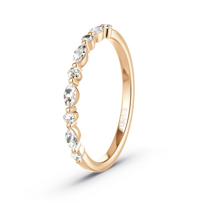Women's ring 14ct Apricot Gold - 0.26ct Diamonds - Model N°4118