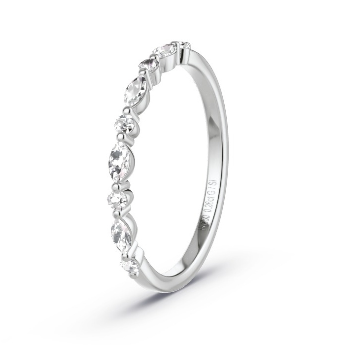 Women's ring 950 Palladium - 0.26ct Diamonds - Model N°4118