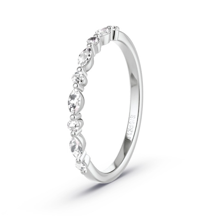 Memoire-Ring Weissgold 333 - 0.26 ct. Diamanten - Modell N°4118