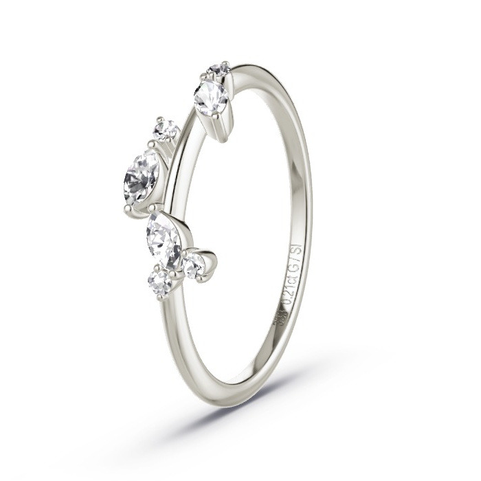 Memoire-Ring Graugold - 0.21 ct. Diamanten - Modell N°4125 Memoire-Ring Graugold - 0.21 ct. Diamanten - Modell N°4125