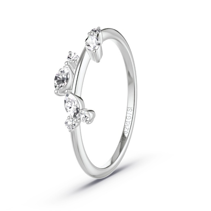 Memoire-Ring Weissgold - 0.21 ct. Diamanten - Modell N°4125 Memoire-Ring Weissgold - 0.21 ct. Diamanten - Modell N°4125