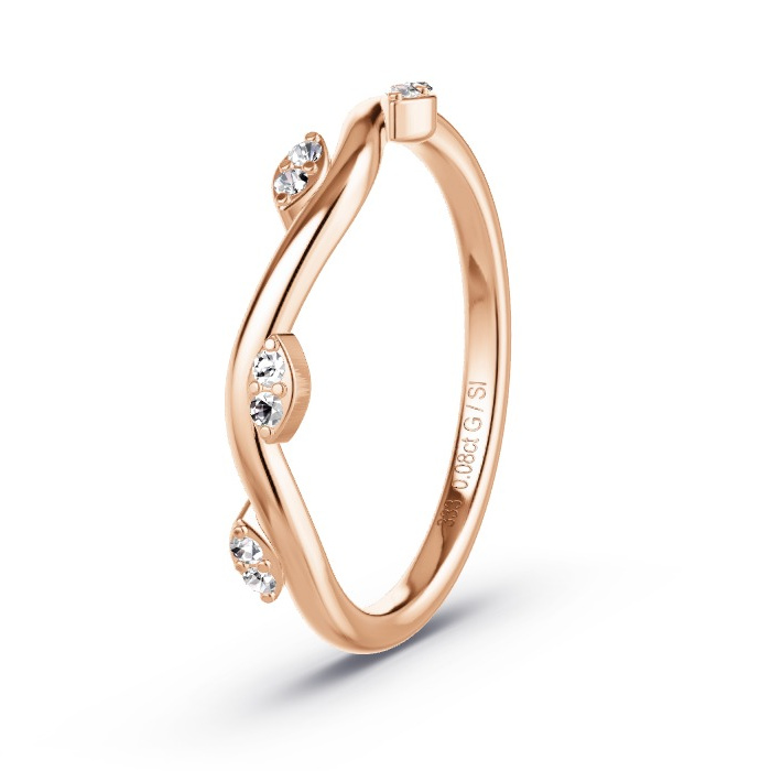 Memoire-Ring Rotgold - 0.08 ct. Diamanten - Modell N°4128 Memoire-Ring Rotgold - 0.08 ct. Diamanten - Modell N°4128