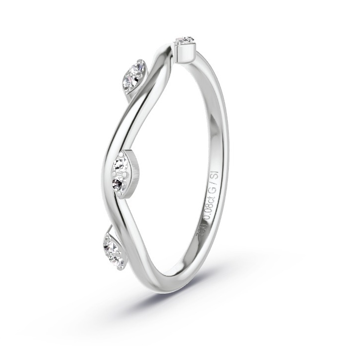 Memoire-Ring Weissgold - 0.08 ct. Diamanten - Modell N°4128 Memoire-Ring Weissgold - 0.08 ct. Diamanten - Modell N°4128