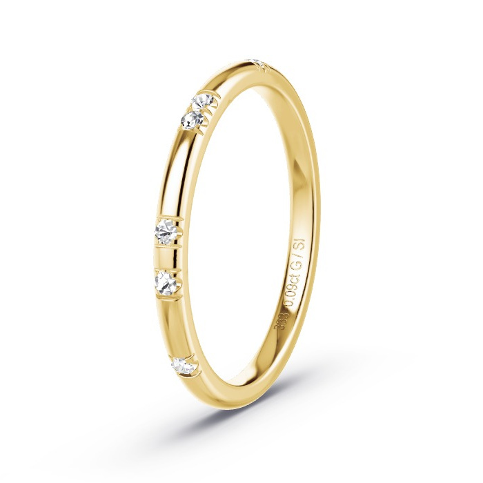 Memoire-Ring Gelbgold - 0.09 ct. Diamanten - Modell N°4129 Memoire-Ring Gelbgold - 0.09 ct. Diamanten - Modell N°4129