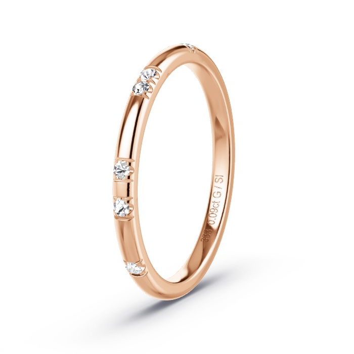 Memoire-Ring Rotgold - 0.09 ct. Diamanten - Modell N°4129 Memoire-Ring Rotgold - 0.09 ct. Diamanten - Modell N°4129