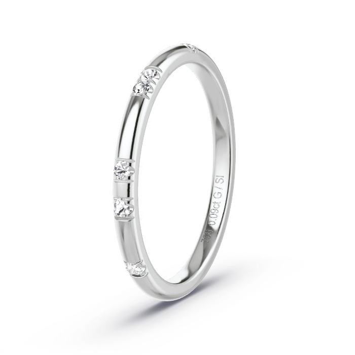 Memoire-Ring Weissgold - 0.09 ct. Diamanten - Modell N°4129 Memoire-Ring Weissgold - 0.09 ct. Diamanten - Modell N°4129