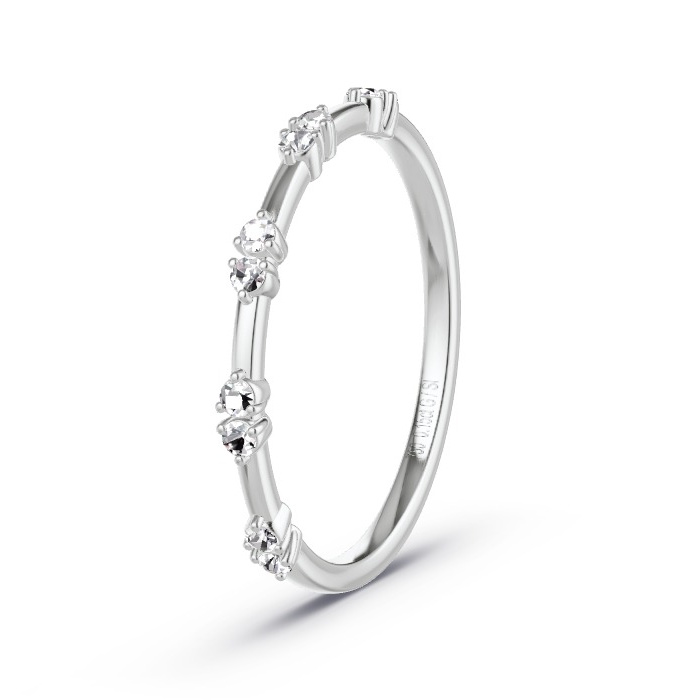 Memoire-Ring Weissgold - 0.15 ct. Diamanten - Modell N°4154 Memoire-Ring Weissgold - 0.15 ct. Diamanten - Modell N°4154