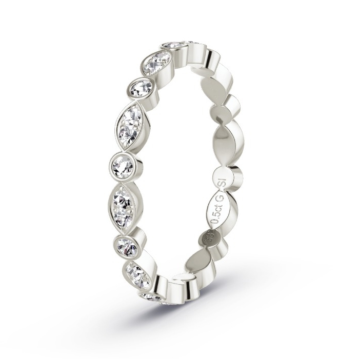 Memoire-Ring Graugold - 0.50 ct. Diamanten - Modell N°4155 Memoire-Ring Graugold - 0.50 ct. Diamanten - Modell N°4155