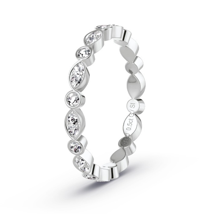 Women's ring 950 Palladium - 0.50ct Diamonds - Model N°4155