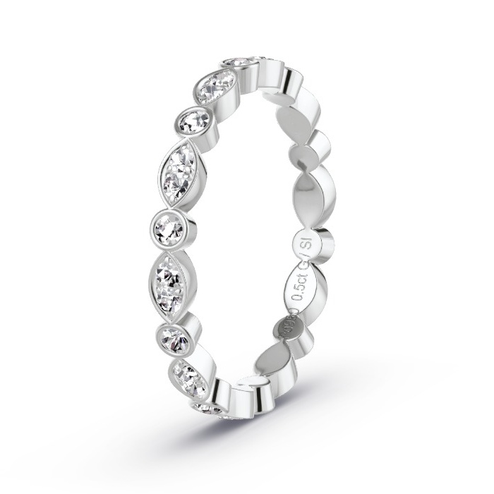 Memoire-Ring Palladium - 0.50 ct. Diamanten - Modell N°4155 Memoire-Ring Palladium - 0.50 ct. Diamanten - Modell N°4155