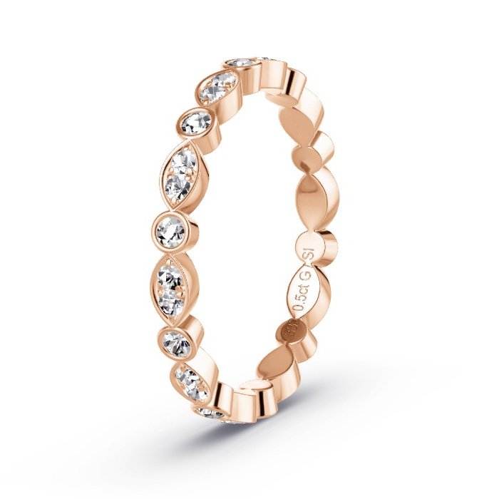 Memoire-Ring Rotgold - 0.50 ct. Diamanten - Modell N°4155 Memoire-Ring Rotgold - 0.50 ct. Diamanten - Modell N°4155