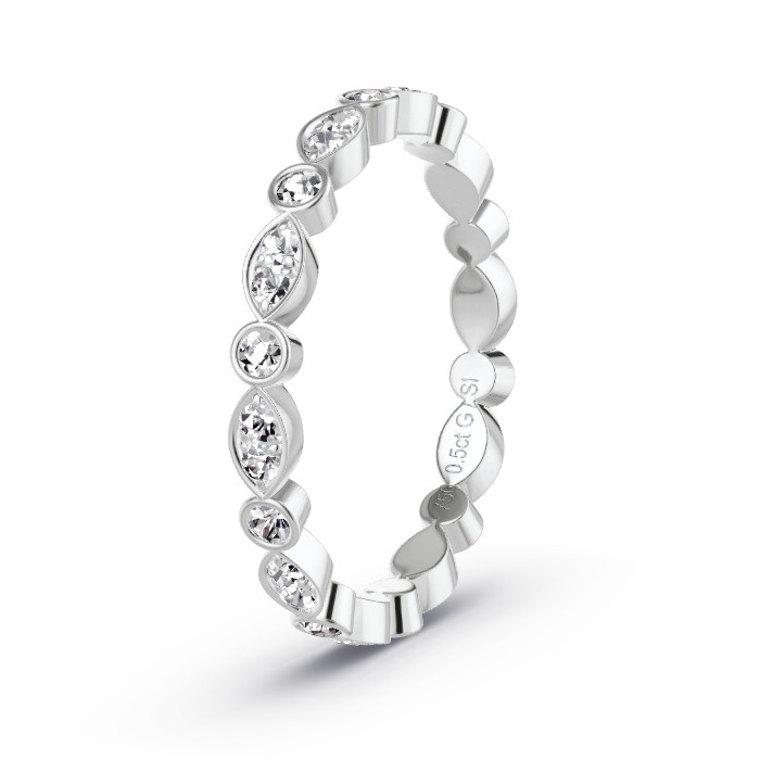 Memoire-Ring Weissgold - 0.50 ct. Diamanten - Modell N°4155 Memoire-Ring Weissgold - 0.50 ct. Diamanten - Modell N°4155