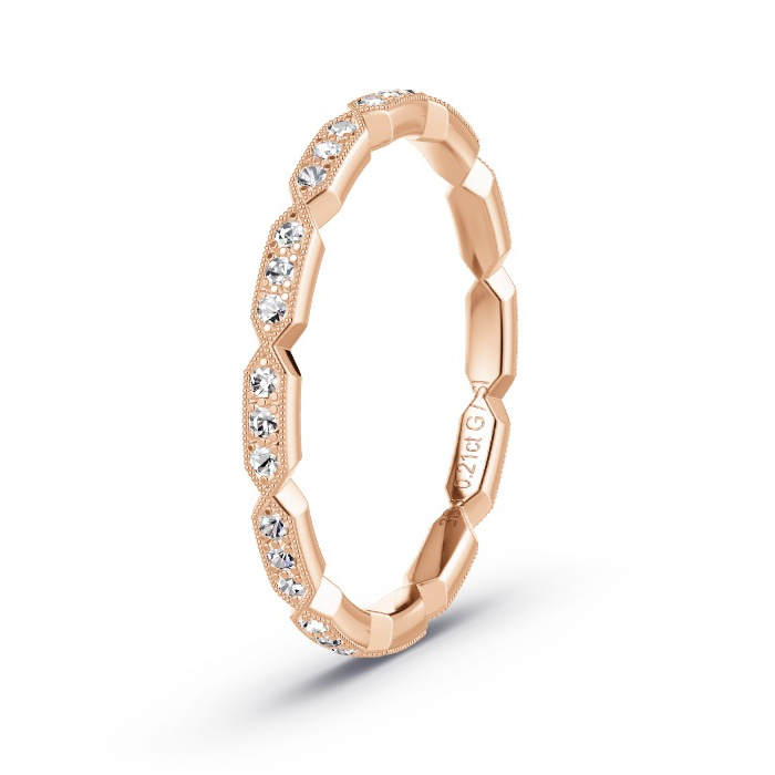 Memoire-Ring Rotgold - 0.18 ct. Diamanten - Modell N°4157 Memoire-Ring Rotgold - 0.18 ct. Diamanten - Modell N°4157