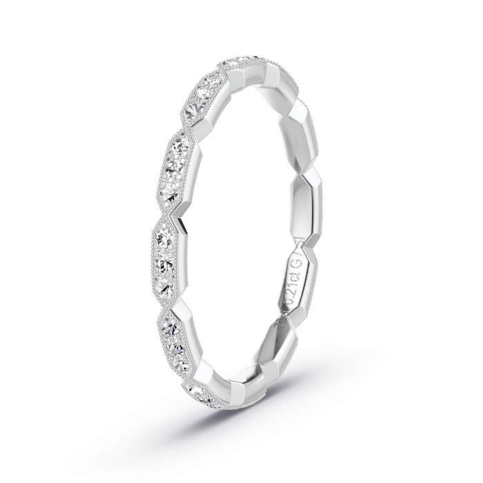 Memoire-Ring Weissgold - 0.18 ct. Diamanten - Modell N°4157 Memoire-Ring Weissgold - 0.18 ct. Diamanten - Modell N°4157
