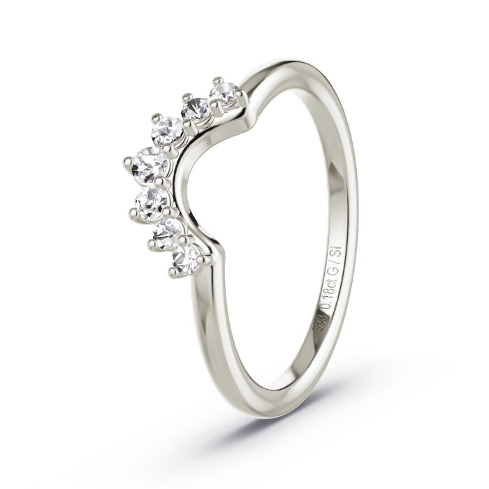 Memoire-Ring Graugold - 0.18 ct. Diamanten - Modell N°4166 Memoire-Ring Graugold - 0.18 ct. Diamanten - Modell N°4166