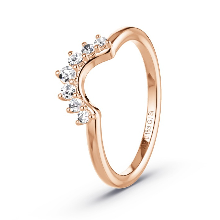 Memoire-Ring Rotgold - 0.18 ct. Diamanten - Modell N°4166 Memoire-Ring Rotgold - 0.18 ct. Diamanten - Modell N°4166
