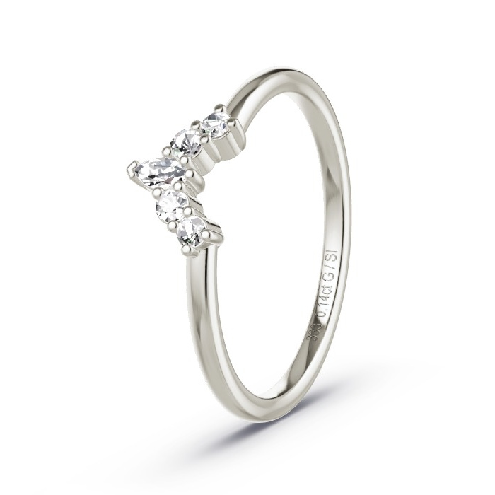 Memoire-Ring Graugold - 0.14 ct. Diamanten - Modell N°4167