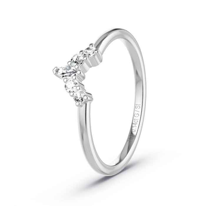 Memoire-Ring Weissgold - 0.14 ct. Diamanten - Modell N°4167 Memoire-Ring Weissgold - 0.14 ct. Diamanten - Modell N°4167