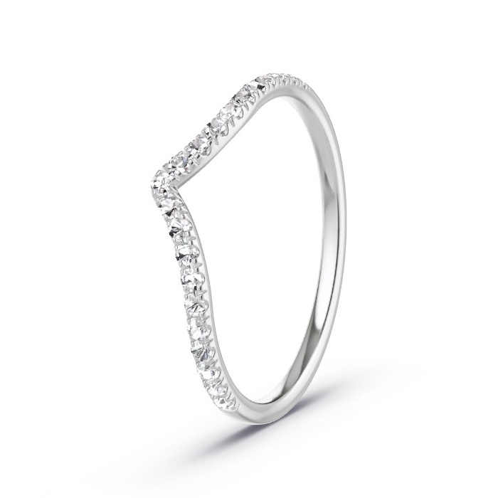 Memoire-Ring Weissgold - 0.21 ct. Diamanten - Modell N°4174 Memoire-Ring Weissgold - 0.21 ct. Diamanten - Modell N°4174