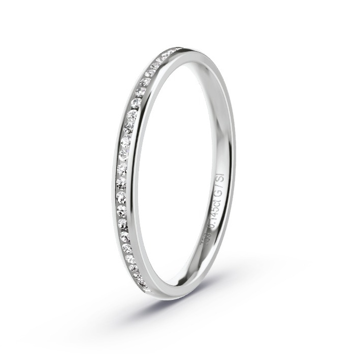 Memoire-Ring Weissgold - 0.145 ct. Diamanten - Modell N°4200 Memoire-Ring Weissgold - 0.145 ct. Diamanten - Modell N°4200