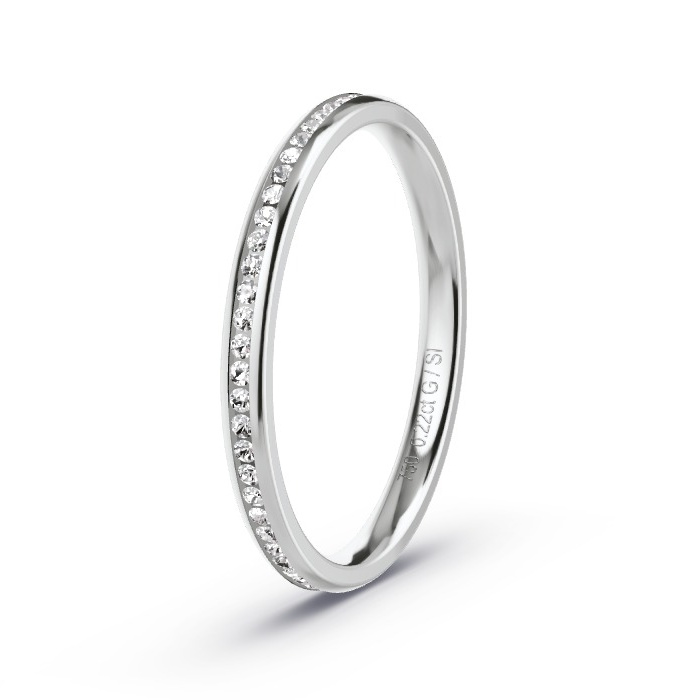 Memoire-Ring Weissgold - 0.22 ct. Diamanten - Modell N°4200 Memoire-Ring Weissgold - 0.22 ct. Diamanten - Modell N°4200