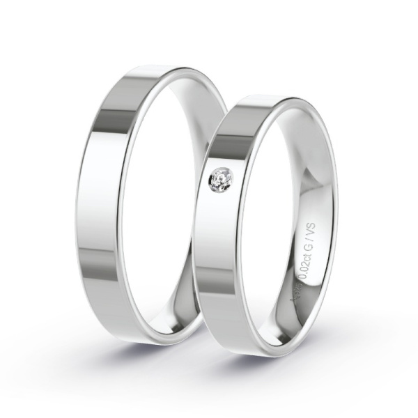 Trauringe Silber - 0.02 ct. Diamanten - Modell N°1001