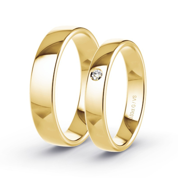 Trauringe Gelbgold - 0.03 ct. Diamanten - Modell N°1004