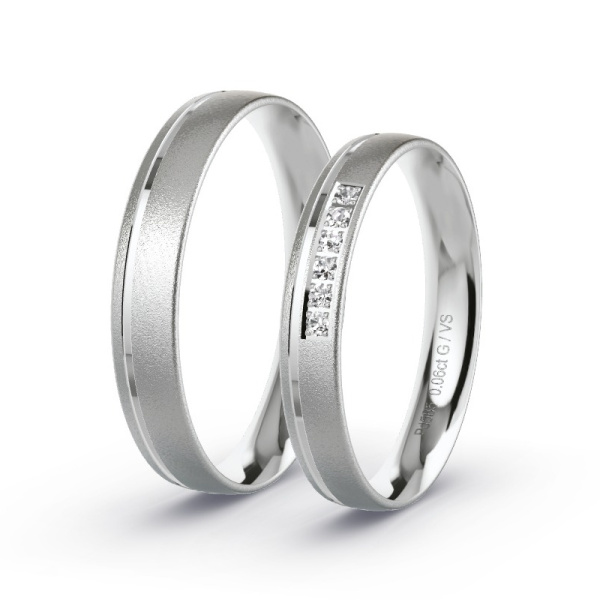 Trauringe Palladium - 0.06 ct. Diamanten - Modell N°1008