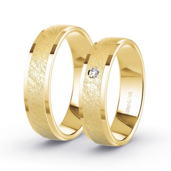 Trauringe Gelbgold - 0.03 ct. Diamanten - Modell N°1111