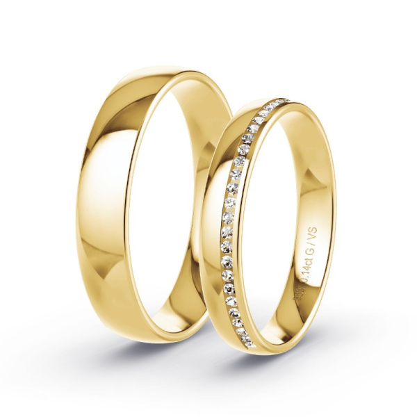 Trauringe Gelbgold - 0.14 ct. Diamanten - Modell N°1711