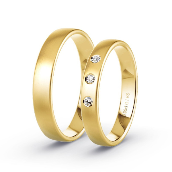 Trauringe Gelbgold - 0.06 ct. Diamanten - Modell N°1725