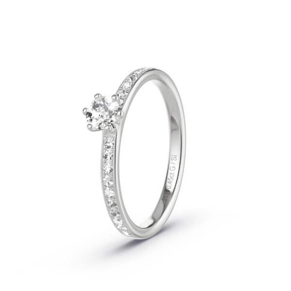 Verlobungsring Weissgold - 0.45 ct. Brillant - Modell N°3001 S