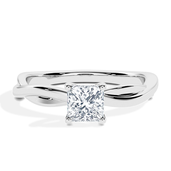 Verlobungsring Weissgold - 0.30 ct. Prinzess - Modell N°3016, Solitär