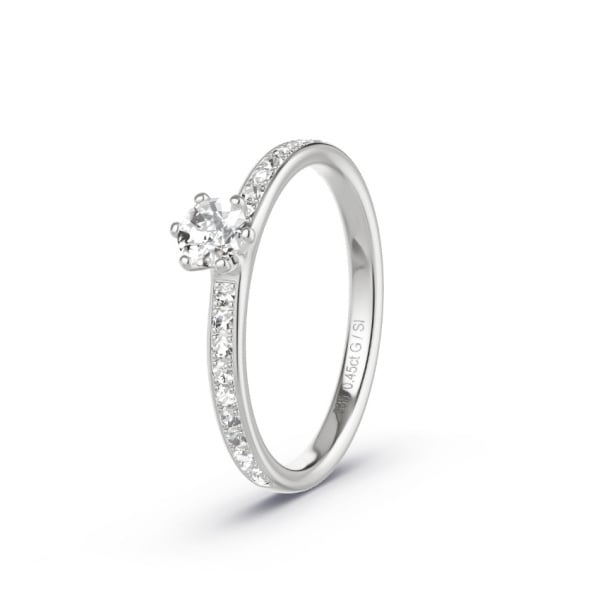 Verlobungsring Weissgold 585 - 0.45 ct. Diamanten - Modell N°3001 S