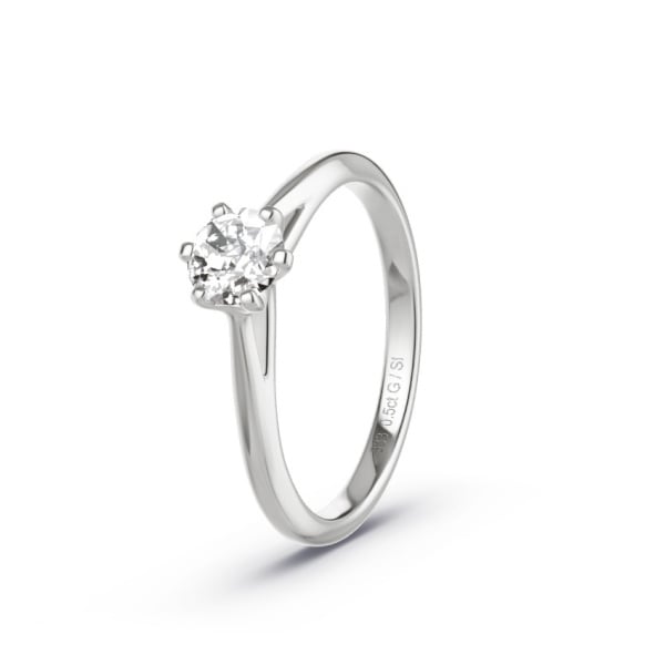 Verlobungsring Weissgold 333 - 0.50 ct. Diamanten - Modell N°3007