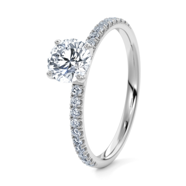 Verlobungsring Weissgold 333 - 0.35 ct. Diamanten - Modell N°3013 Brillant, Verschnitt
