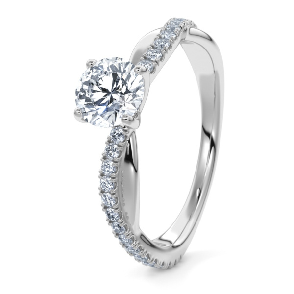 Verlobungsring Weissgold 333 - 0.60 ct. Diamanten - Modell N°3016 Brillant, Verschnitt