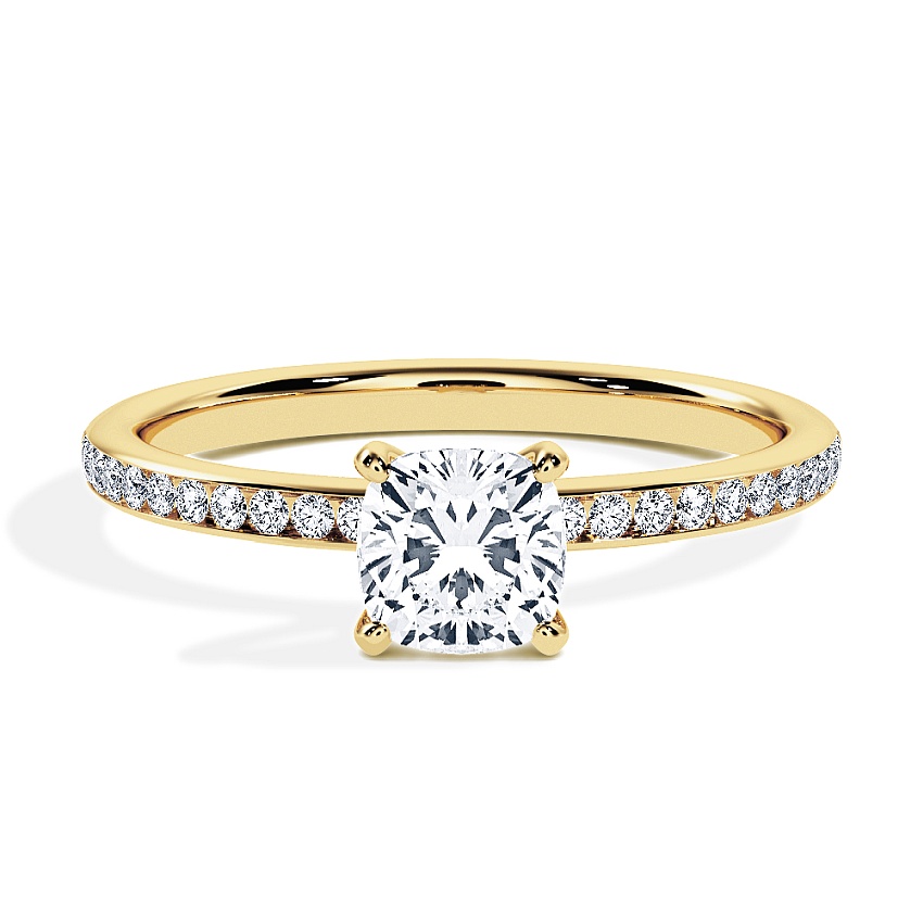 Verlobungsring Gelbgold - 0.70 ct. Cushion - Modell N°3013, Kanal