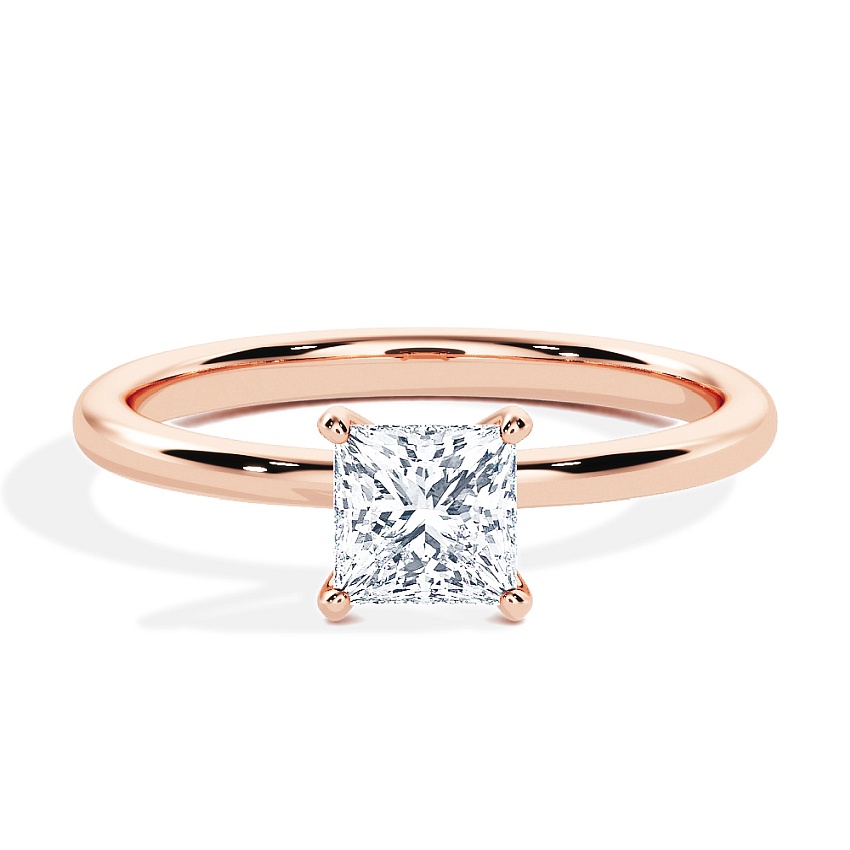 Verlobungsring Rotgold - 0.30 ct. Prinzess - Modell N°3013, Solitär Verlobungsring Rotgold - 0.30 ct. Prinzess - Modell N°3013, Solitär