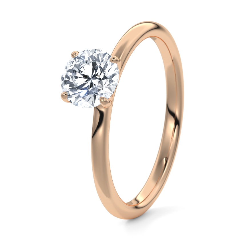 Pierścionek zaręczynowy Czerwone złoto 750 - 0.15 ct diamentem - Model N°3013 Brylant, Solitaire