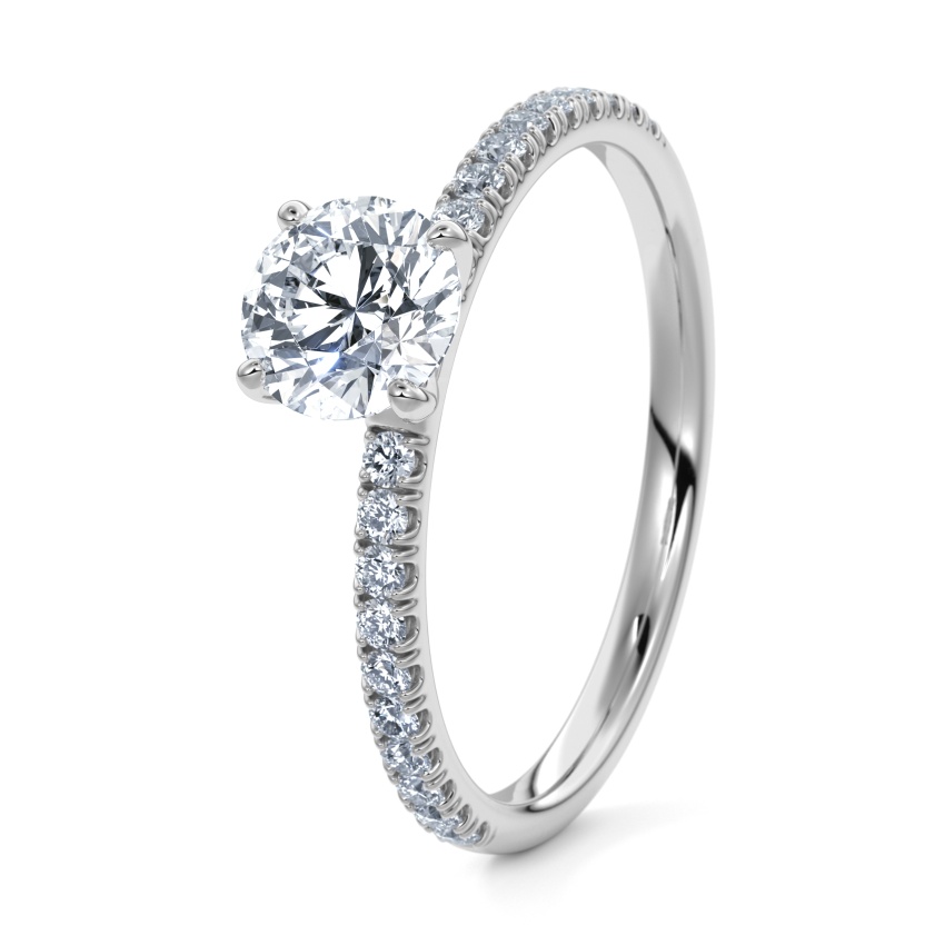 Verlobungsring Graugold 333 - 0.35 ct. Diamanten - Modell N°3013 Brillant, Verschnitt