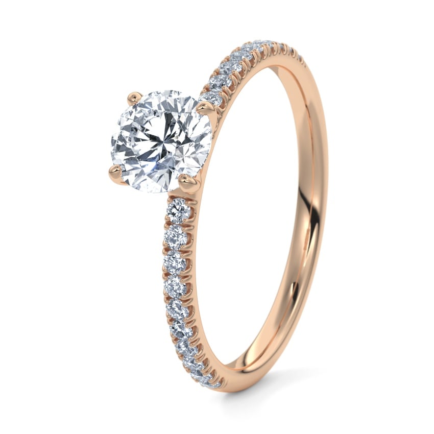 Verlobungsring Rosegold 375 - 0.35 ct. Diamanten - Modell N°3013 Brillant, Verschnitt